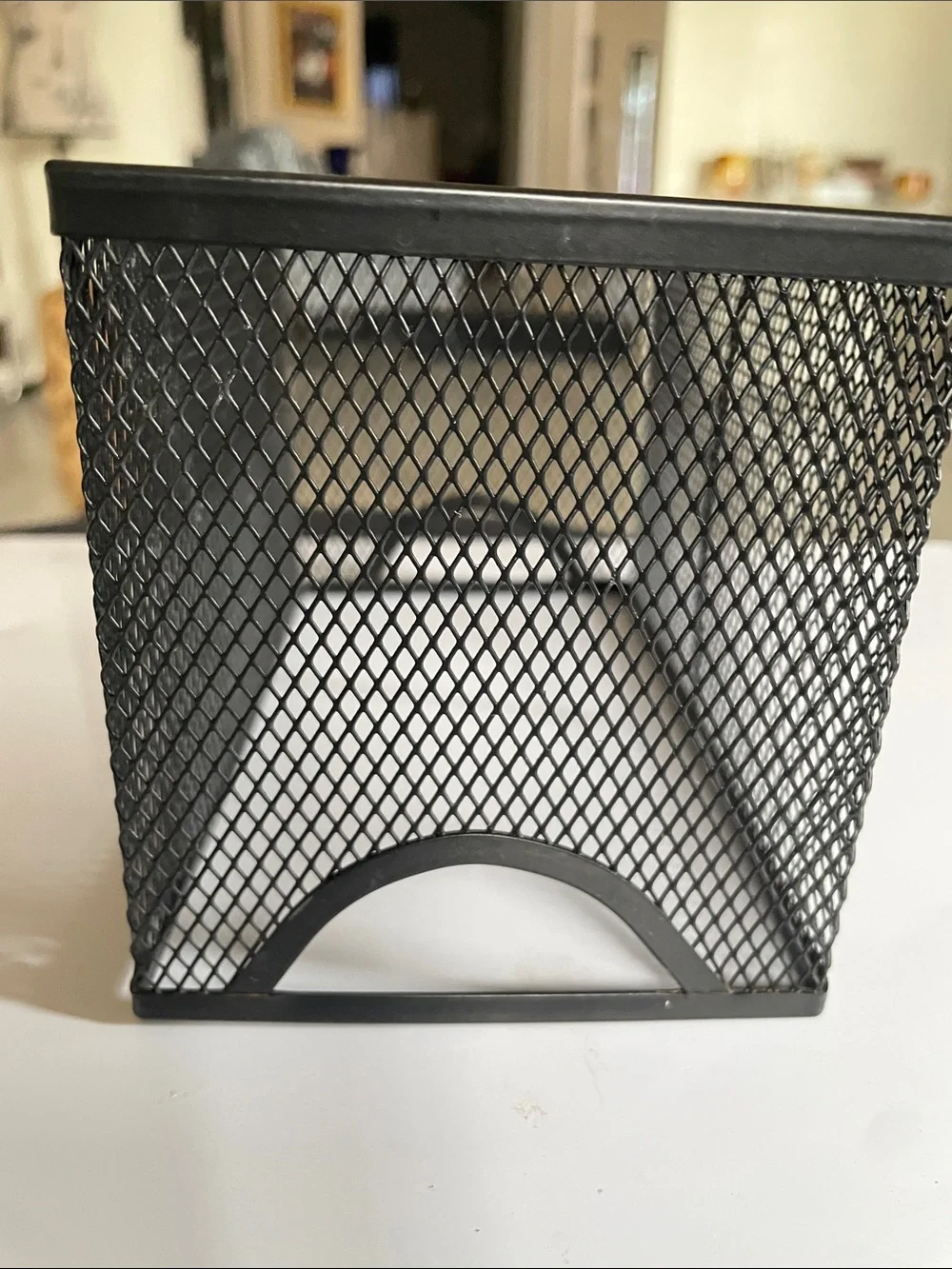Small Black Metal Mesh Organizer/Storage Bin